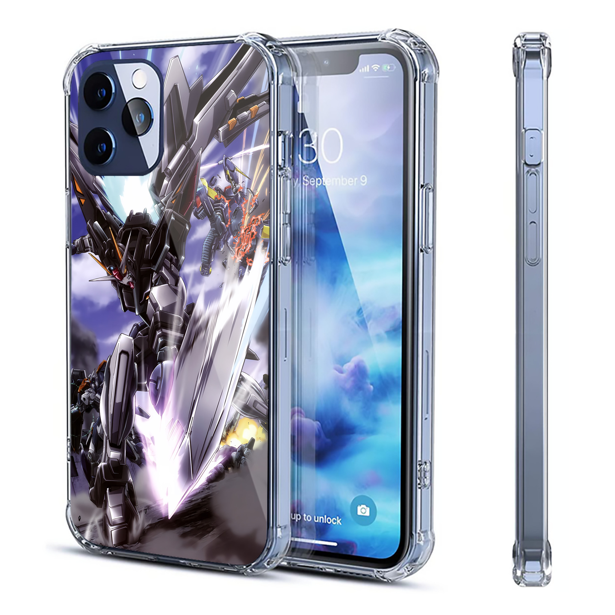（画像用） 機動戦士ガンダム Mobile Suit Gundam 【iPhone 12シリーズ対応】透明スマホケース（クリアソフトケース）